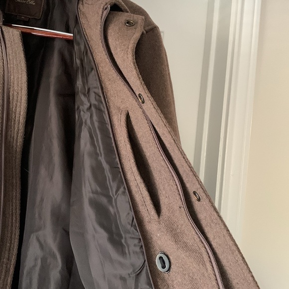 Tasso Elba Mens Full Zip Wool Blend Overcoat Brown - Picture 13 of 16